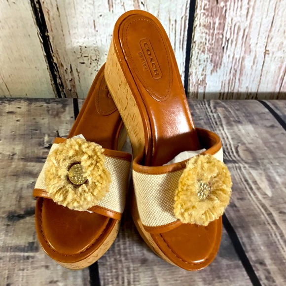 Coach Shoes - Coach Jasmin Wedge Sandals Mules 7.5 US